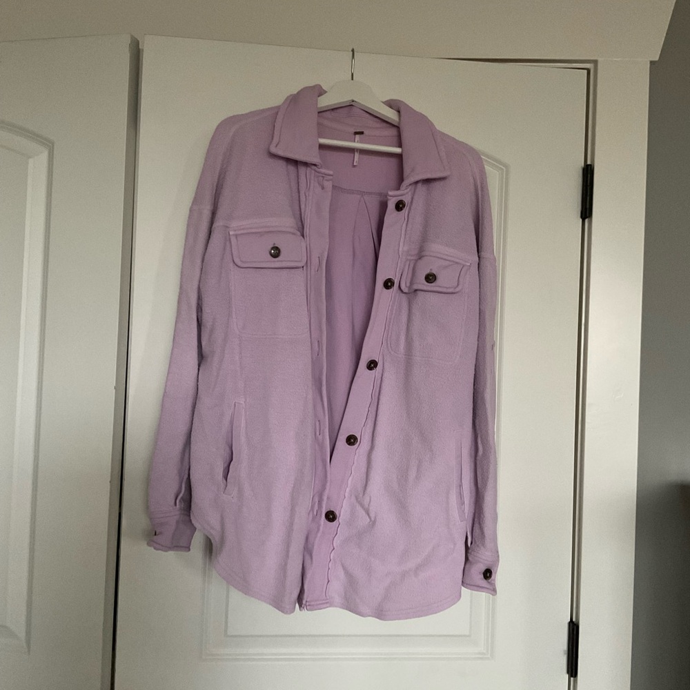 Free People Lavender Button-Up Women's Jacket